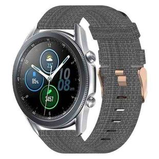 For Samsung Galaxy Watch3 45mm 22mm Nylon Woven Watch Band(Dark Grey)