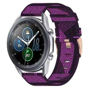 For Samsung Galaxy Watch3 45mm 22mm Nylon Woven Watch Band(Purple)