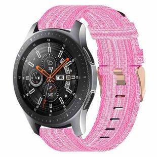 For Samsung Galaxy Watch 46mm 22mm Nylon Woven Watch Band(Pink)