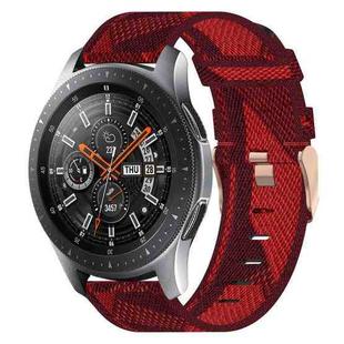 For Samsung Galaxy Watch 46mm 22mm Nylon Woven Watch Band(Red)