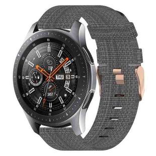 For Samsung Galaxy Watch 46mm 22mm Nylon Woven Watch Band(Dark Grey)