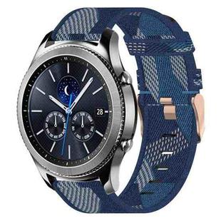 For Samsung Gear S3 Classic 22mm Nylon Woven Watch Band(Blue)