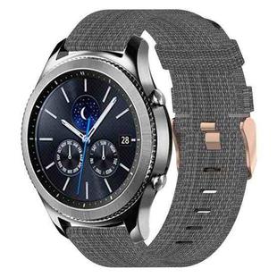 For Samsung Gear S3 Classic 22mm Nylon Woven Watch Band(Dark Grey)