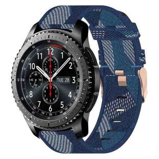 For Samsung Gear S3 Frontier 22mm Nylon Woven Watch Band(Blue)