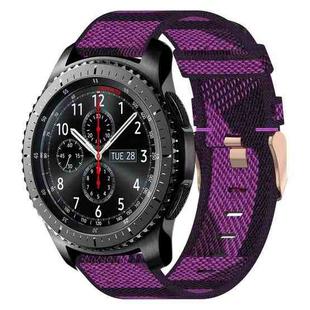For Samsung Gear S3 Frontier 22mm Nylon Woven Watch Band(Purple)