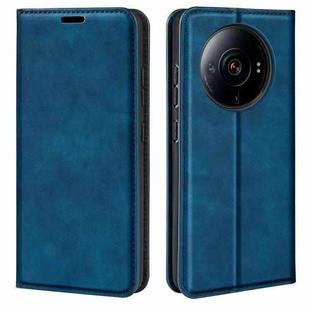 For Xiaomi 12S Ultra Retro-skin  Magnetic Suction Leather Phone Case(Dark Blue)