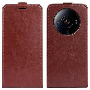 For Xiaomi 12S Ultra R64 Texture Vertical Flip Leather Phone Case(Brown)