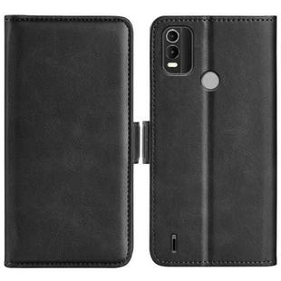 For Nokia C21 Plus Dual-side Magnetic Buckle Horizontal Flip Leather Phone Case(Black)