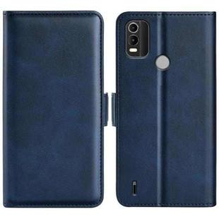 For Nokia C21 Plus Dual-side Magnetic Buckle Horizontal Flip Leather Phone Case(Dark Blue)