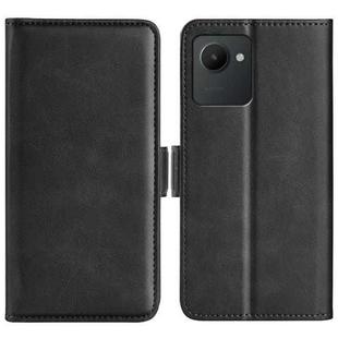 For OPPO Realme C30 4G Dual-side Magnetic Buckle Horizontal Flip Leather Phone Case(Black)