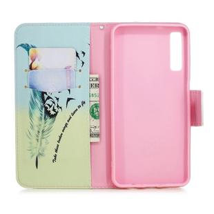 Colored Drawing Pattern Horizontal Flip Leather Case for Samsung Galaxy A7&A750,with Holder & Card Slots & Wallet(Feather Bird)