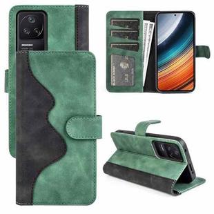 For Xiaomi Redmi K40S Stitching Horizontal Flip Leather Phone Case(Green)