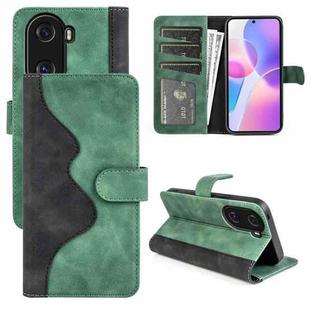 For Honor X40i Stitching Horizontal Flip Leather Phone Case(Green)