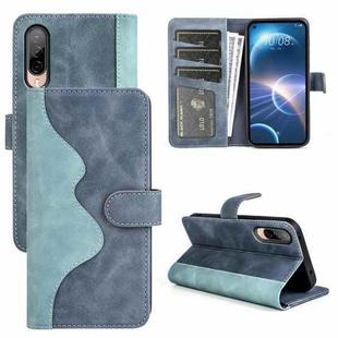 For HTC Desire 22 Pro Stitching Horizontal Flip Leather Phone Case(Blue)