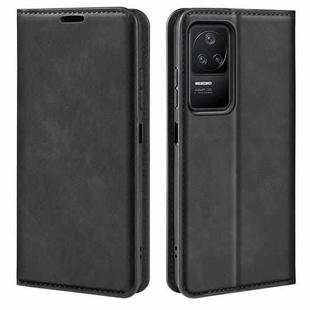 For Xiaomi Redmi K40S Retro-skin  Magnetic Suction Leather Phone Case(Black)