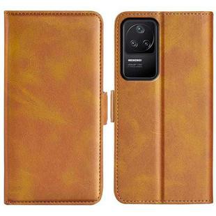 For Xiaomi Redmi K40S Dual-side Magnetic Buckle Horizontal Flip Leather Phone Case(Yellow)