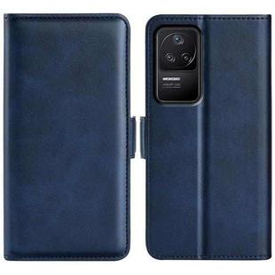 For Xiaomi Redmi K40S Dual-side Magnetic Buckle Horizontal Flip Leather Phone Case(Dark Blue)