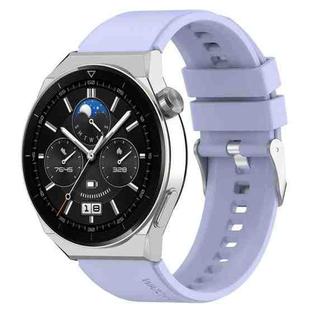 For Huawei  Watch GT Runner 22mm Protruding Head Silicone Strap Silver Buckle(Purple)