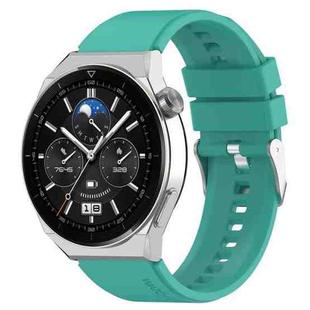 For Huawei Watch GT3 46mm 22mm Protruding Head Silicone Strap Silver Buckle(Teal Green)