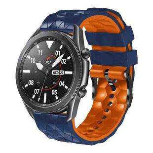 For Huawei Watch 3 22mm Football Pattern Two-Color Silicone Strap(Midnight Blue + Orange)