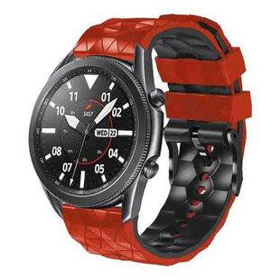 For Amazfit 2 Stratos 22mm Football Pattern Two-Color Silicone Strap(Red+Black)