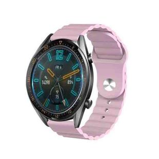 For Samsung Galaxy Watch 4 44mm 20mm Corrugated Silicone Watch Band(Pink)