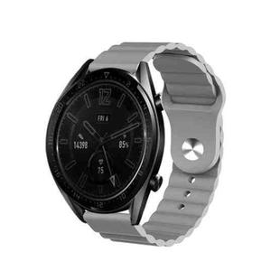 For Samsung Galaxy Watch 4 44mm 20mm Corrugated Silicone Watch Band(Grey)