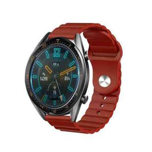 For Samsung Gear Sport 20mm Corrugated Silicone Watch Band(Burgundy)