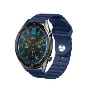For Samsung Galaxy Watch3 45mm 22mm Corrugated Silicone Watch Band(Blue)