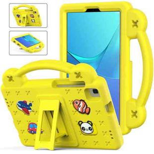 For Huawei MediaPad M5 8.4 Handle Kickstand Children EVA Shockproof Tablet Case(Yellow)