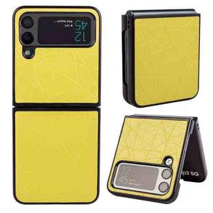 For Samsung Galaxy Z Flip4 Crazy Horse Texture Leather Phone Case(Yellow)