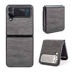 For Samsung Galaxy Z Flip4 Wood Grain Phone Case(Black)