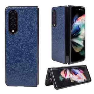 For Samsung Galaxy Z Fold4 Flower Butterfly Texture Folding Phone Case(Blue)