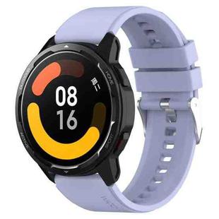 For Huami Amazfit Pop / Amazfit Pop  Pro 20mm Protruding Head Silicone Strap Silver Buckle(Purple)