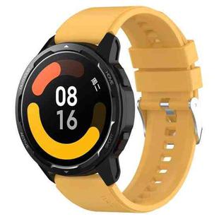 For Huami Amazfit Pop / Amazfit Pop  Pro 20mm Protruding Head Silicone Strap Silver Buckle(Yellow)