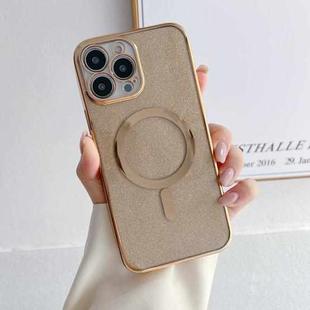 For iPhone 14 Plating Magsafe Glitter Phone Case (Gold)