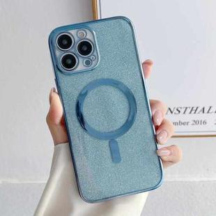 For iPhone 14 Pro Plating Magsafe Glitter Phone Case(Light Blue)