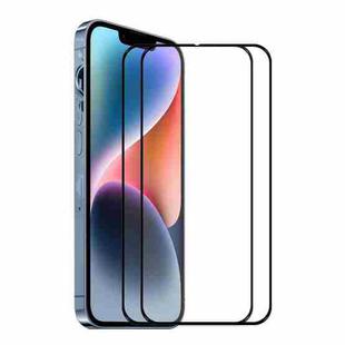 For iPhone 14 Plus 2pcs ENKAY 6D Full Glue Tempered Glass Full Film
