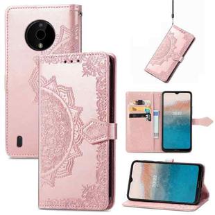 For Nokia C200 Mandala Flower Embossed Leather Phone Case(Rose Gold)