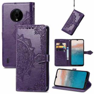 For Nokia C200 Mandala Flower Embossed Leather Phone Case(Purple)
