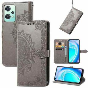 For OnePlus Nord CE 2 Lite 5G Mandala Flower Embossed Leather Phone Case(Gray)