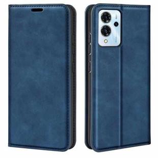 For ZTE Blade V40 Pro Retro-skin Magnetic Suction Leather Phone Case(Dark Blue)