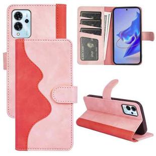 For ZTE Blade V40 Pro Stitching Horizontal Flip Leather Phone Case(Pink Red)