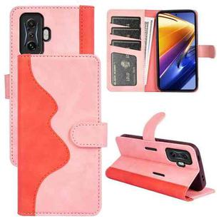 For Xiaomi Poco F4 GT Stitching Horizontal Flip Leather Phone Case(Pink Red)