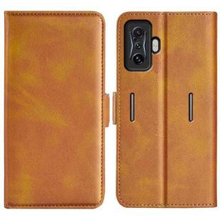 For Xiaomi Poco F4 GT Dual-side Magnetic Buckle Flip Leather Phone Case(Yellow)