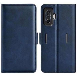 For Xiaomi Poco F4 GT Dual-side Magnetic Buckle Flip Leather Phone Case(Dark Blue)