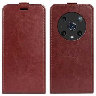 For Honor Magic4 Pro R64 Texture Single Vertical Flip Leather Phone Case(Brown)