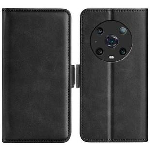 For Honor Magic4 Pro Dual-side Magnetic Buckle Flip Leather Phone Case(Black)