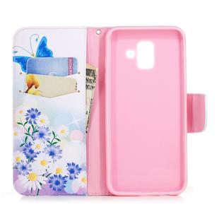 Colored Drawing Pattern Horizontal Flip Leather Case for Samsung Galaxy J6,with Holder & Card Slots & Wallet(Butterfly Love)