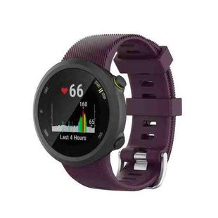 For Garmin Forerunner 45 / Forerunner 45S Universal Twill Solid Color Silicone Watch Band(Purple)